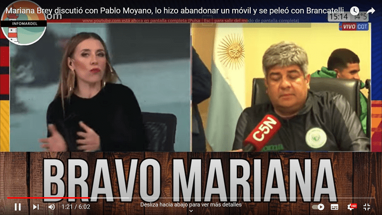 Brancatelli le pidió a Mariana que respete a Pablo Moyano (VIDEO)