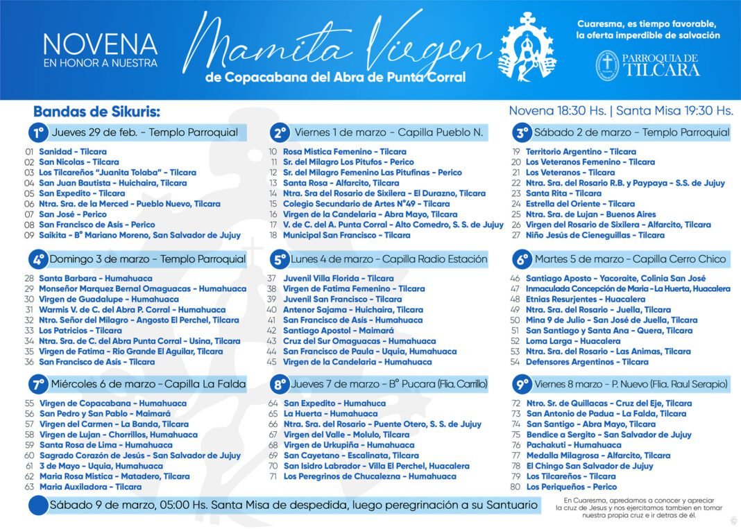 Preparan la Novena a la Virgen del Abra de Punta Corral