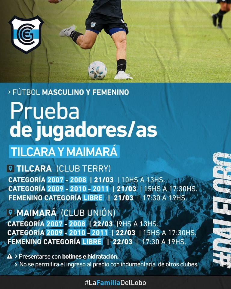 Prueba de jugadores Tilcara y Maimara
