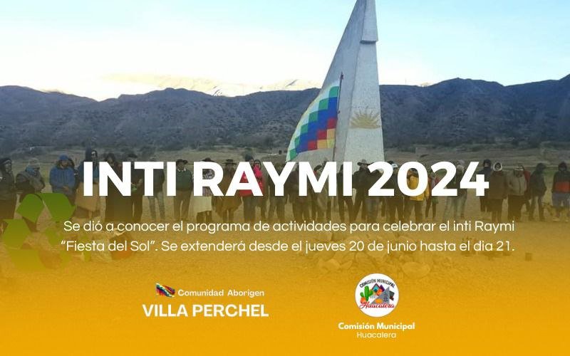 Inti Raymi en Huacalera jueves 20 y viernes 21 de junio