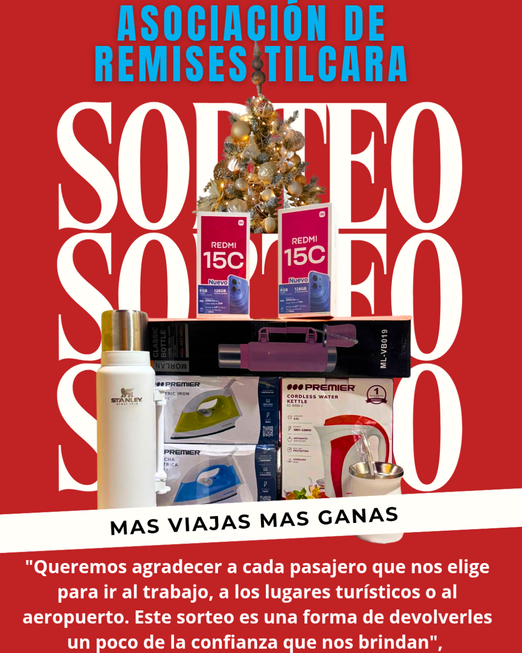 ¡SORTEO IMPERDIBLE! La Asociación de Remises Tilcara premia tu fidelidad estas fiestas