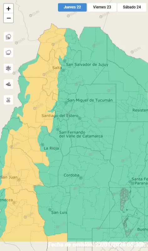 alerta amarillo por tormentas en Jujuy